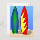 Surfplanretro-surf Briefkaart (Voorkant / Achterkant)