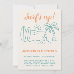 Surf's Up Anniversaire Invitation