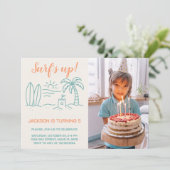 Surf's Up Anniversaire Invitation avec photo (Debout devant)