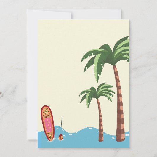Surfs Up Beach 1er anniversaire Invitation (Dos)