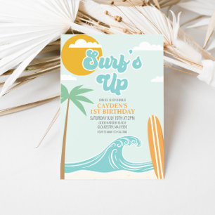 Surfs Up Beach Verjaardagsuitnodiging Kaart