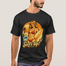 Surf's Up Bikini Pin-Up | Retro Surf Shop Grafisch