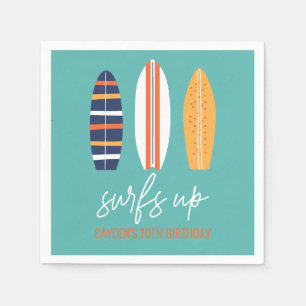 Surfs Up BOY Surfplank strand verjaardagsfeestje Servet