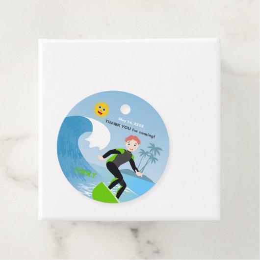 Surf's up boy Verjaardagsfeestje Bedankjes Labels (In situ)