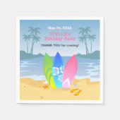 Surf's up Girly Verjaardagsfeestje Servet (Voorkant)