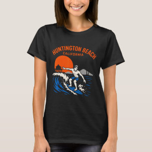 Surfs Up Huntington Beach California Retro Heren T T-shirt