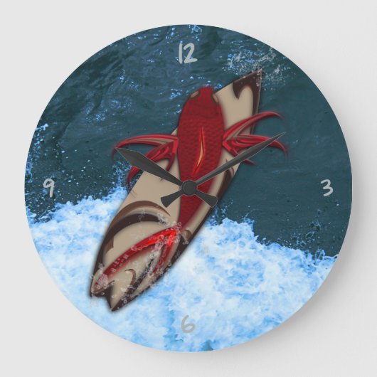 Surf's Up Large Clock Grote Klok (Voorkant)