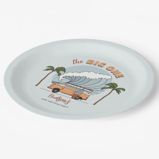 Surf's Up Ocean Wave Verjaardagspapier Bord (Gekanteld)