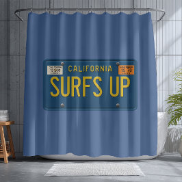 Surfs Up Retro 1969 California License Plate Surf Douchegordijn