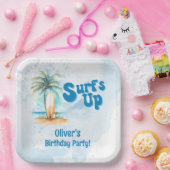 Surf's Up Summer Beach Verjaardagsfeestje Papieren Bordje (Feest)