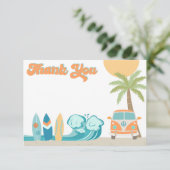 Surf's up Surf Beach Verjaardag Bedankt Kaarten (Staand voorkant)
