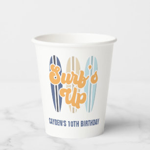 Surf's Up Surfboard Strand Verjaardag Papieren Bekers