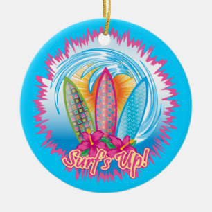 Surf's Up - Surfer Girl Keramisch Ornament