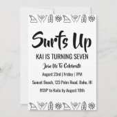 surfs up surfing plage invitations fête d'annivers (Devant)