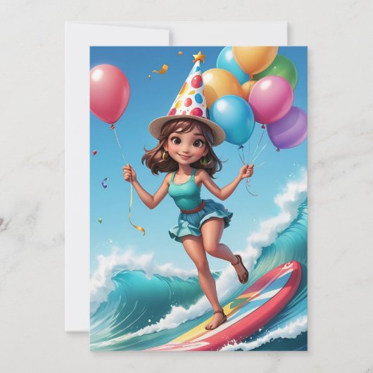 surfs up surfing plage invitations fête d'annivers (Devant)