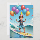 surfs up surfing plage invitations fête d'annivers (Devant)