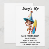 surfs up surfing plage invitations fête d'annivers (Devant / Derrière)