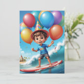 surfs up surfing plage invitations fête d'annivers (Debout devant)