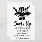surfs up surfing plage invitations fête d'annivers (Devant / Derrière)