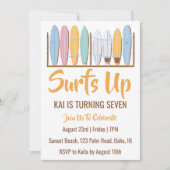 surfs up surfing plage invitations fête d'annivers (Devant)