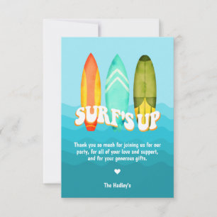 Surfs Up Surfplank Verjaardag Bedankt Kaart