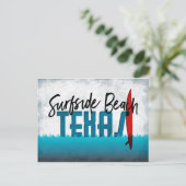Surfside Beach Briefkaart Texas Surfboard (Staand voorkant)