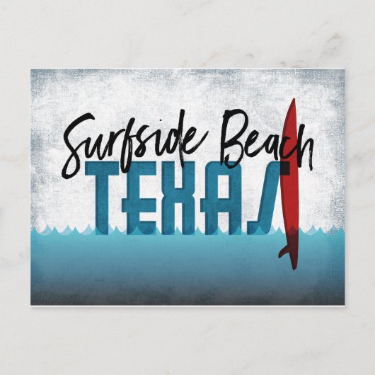Surfside Beach Briefkaart Texas Surfboard (Voorkant)