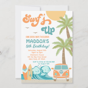 Surft op Surf Beach Surf Up Birthday Uitnodiging