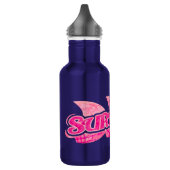 Surft op tekstmeisjes roze golf waterfles  (Links)