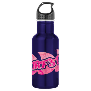 Surft op tekstmeisjes roze golf waterfles 