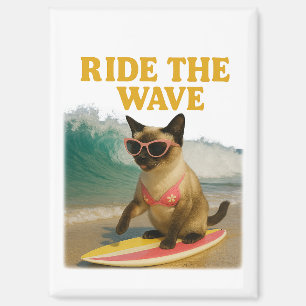 Surfthema voor Siamese kat Magneet
