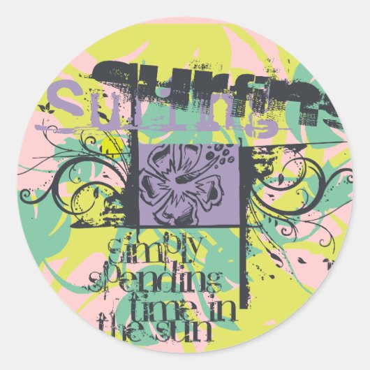 Surftijd Tshirts en geschenken Ronde Sticker (Voorkant)