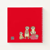 Suricate Mignons Cahier Personnalisé Rouge (Dos)