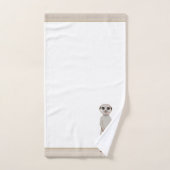 Suricate sur beige et blanc (Serviette à main)