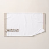 Suricate sur beige et blanc (Serviette à main)