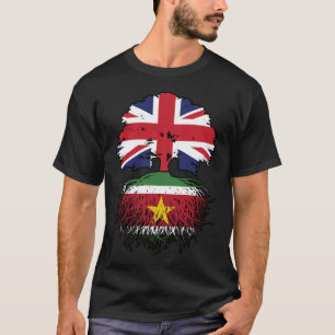 Surinaamse Surinaamse Britse vlag voor boomstammen T-shirt