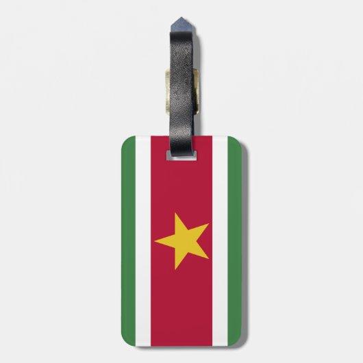 Surinaamse vlag bagagelabel (Achterkant verticaal)