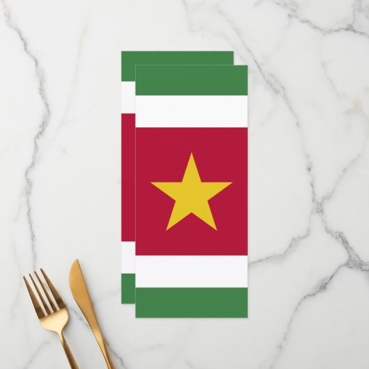Surinaamse vlag menu (Voorkant / Achterkant in situ)