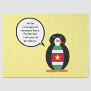 Surinaamse Vlag Pratende Mevrouw Pinguïn Persoonli Tissuepapier