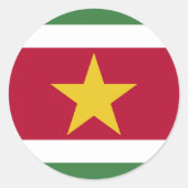 Surinaamse vlag ronde sticker (Voorkant)