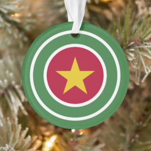 Surinaamse vlag Roundel, ronde Surinaamse vlag Ornament