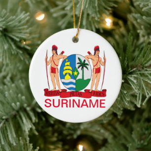 Surinaamse wapenschild keramisch ornament