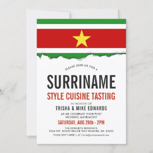 Suriname Cuisine   Flag White Invite Kaart