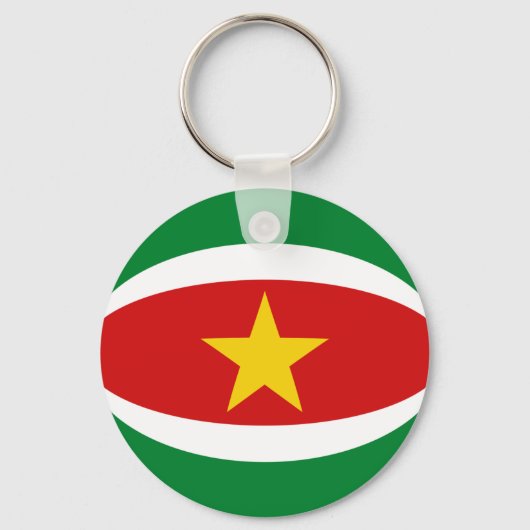 Suriname Fisheye Vlag Sleutelhanger (Voorkant)