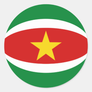 Suriname Fisheye Vlag Sticker