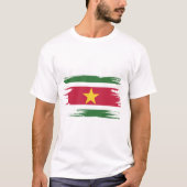 Suriname Flag Brush Art T-shirt (Voorkant)