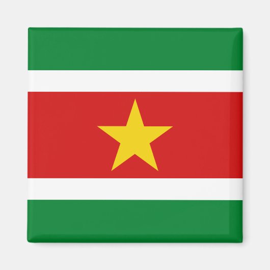 Suriname Flag Magnet Magneet (Voorkant)