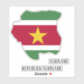 Suriname Flag Map Sticker (Vel)