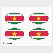 Suriname Flag Oval Sticker (Vel)