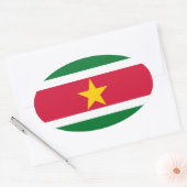 Suriname Flag Oval Sticker (Envelop)